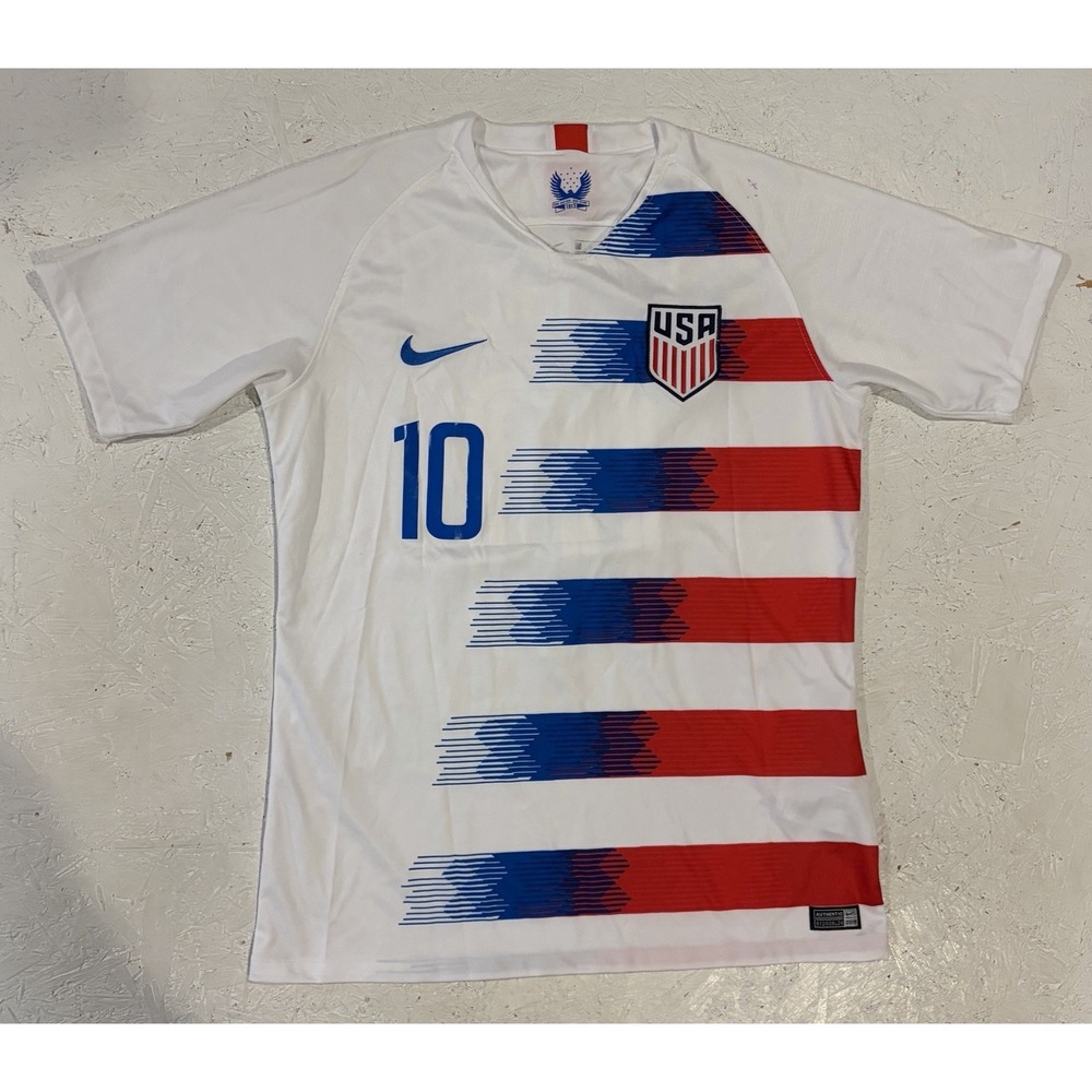 NIKE USA Christian Pulisic #10 Mens L Soccer Jersey World Cup 2018/19 USMNT
